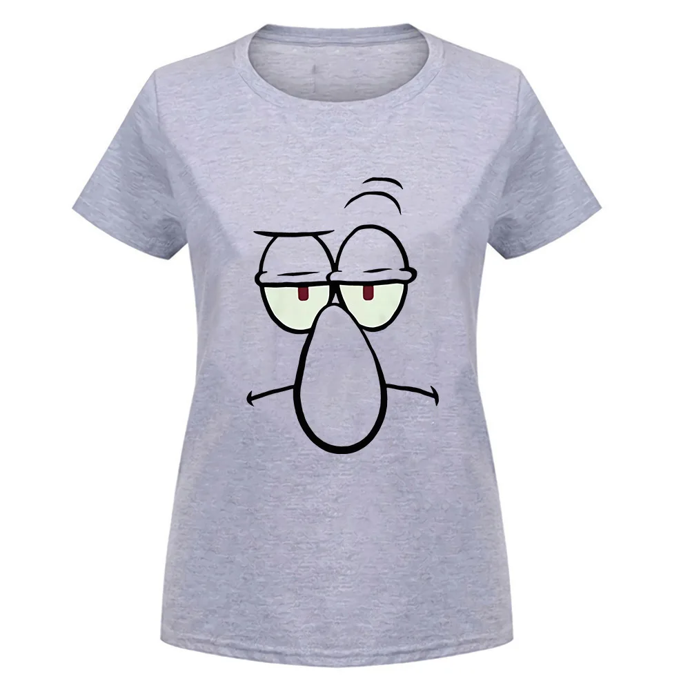 Губка Боб Squidward уход за кожей лица футболки новейшая стиль футболка - Цвет: women gray
