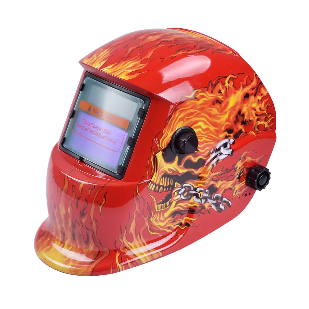 Сварочная маска с автоматическим затемнением сварочный шлем 8 стилей затемнение сварки ИК защита - Цвет: Shackle Skeleton4