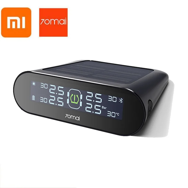  Xiaomi 70mai Car Tire Pressure Monitor Tpms Solar Power USB Android 70 Mai Tire Testing Car Sensors