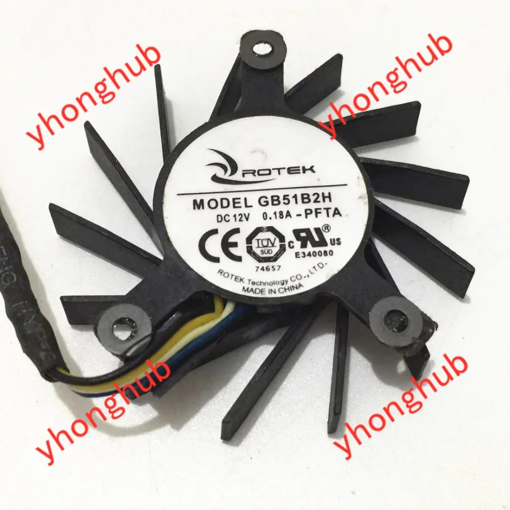 Emacro для ROTEK GB51B2M GB51B2H DC 12V 0.15A 4-проводной Сервер охлаждающий вентилятор