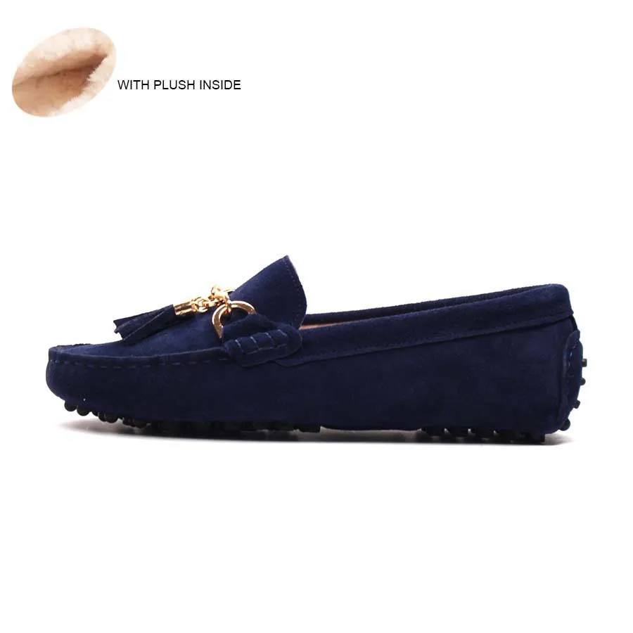 DARK BLUE MIYAGINA/Новинка года; повседневная женская обувь; женские лоферы из натуральной воловьей кожи; мокасины; модная женская обувь на плоской подошве без застежки - Цвет: DARK BLUE