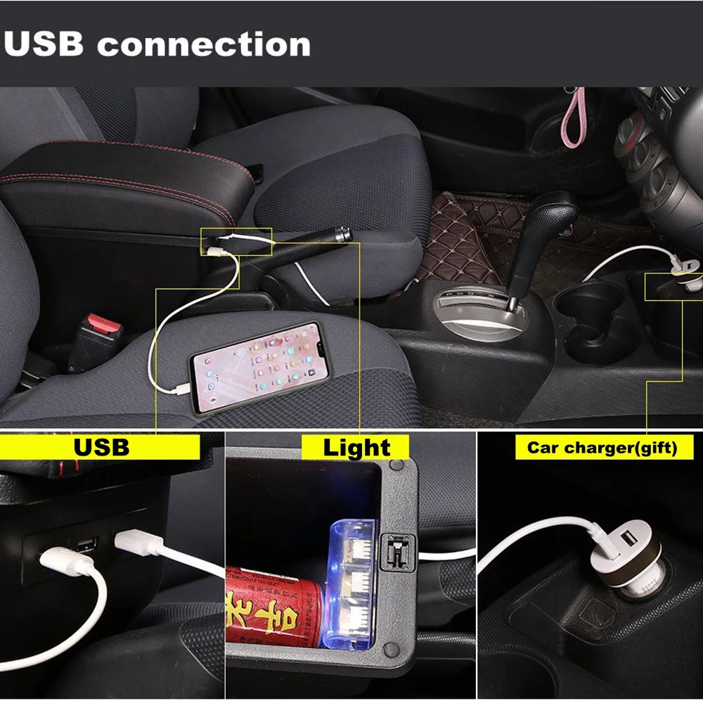 Подлокотник для Peugeot 301 citroen celysee контейнер хранения USB зарядки пепельница