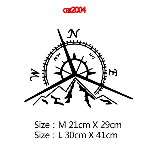 10 Styles Adventure Sports Compass Car Sticker Wrap Vinyl Mountain car-Styling Auto Engine Cover Door Window Large Size car2004