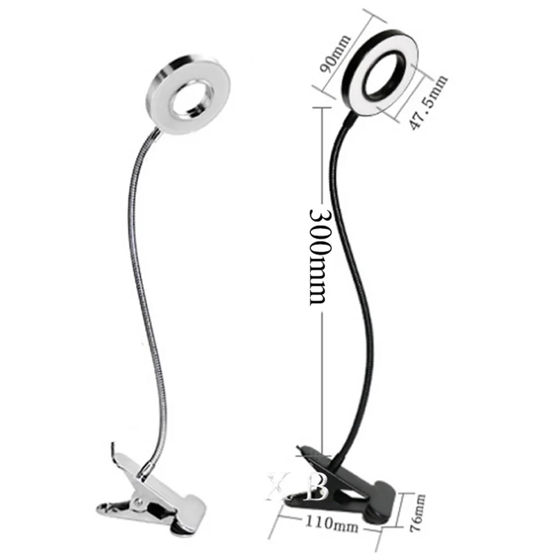 LED Desk Lamp 5W Eye-protected USB Table Lamp Clip On Light with Switch 9-Levels Brighness & 3-Levels Colors For Reading Working 3
