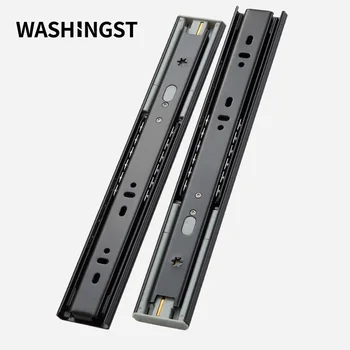 

Soft Close Ball Bearing Drawer slide rail Runners, 3 Folds Full Extension, Side Mount Heavy Duty 45 kg Load Capacity