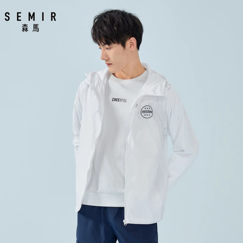 Semir куртка мужская весенняя куртка с капюшоном мужская новая Корейская Осенняя Спортивная повседневная верхняя одежда с принтом ветровка