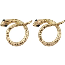 Мода позолоченный металл серьги-гвоздики в виде змеи черные хрустальные глаза персонализированные Покемон серьги в виде животных для женщин вечерние