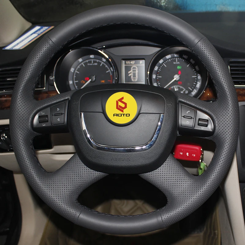 Чехол на руль для Skoda Octavia a5 Superb 2012 2013 Fabia 2010 2014|Чехлы руль| |
