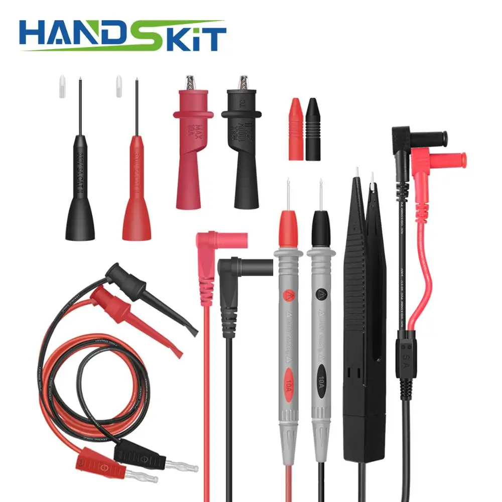 Kit de cordons de test électroniques multifonctionnels professionnels Multimètre électrique remplaçable Sondes de précision remplaçables Cordons de test avec pinces crocodiles Mini Grabber