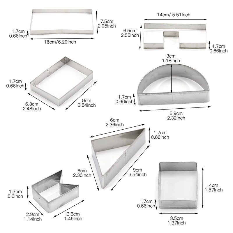 7 шт. рождественские формы из нержавеющей стали набор для тортов пряничный домик печенье резчик, принадлежности для выпечки инструмент для выпечки Кондитерские инструменты