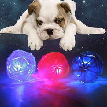 

Pet Dog Chew Toy Glowing Balls Interactive Dog Bite Resistant For Pets Durable Luminous Elastic Squeaky Ball Toys
