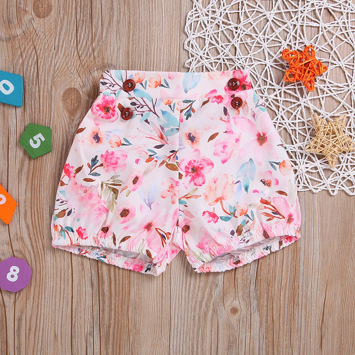 AliExpress в европейском и американском стиле; сезон весна-лето; детская одежда; стиль; розовые детские шорты с цветочным принтом для малышей
