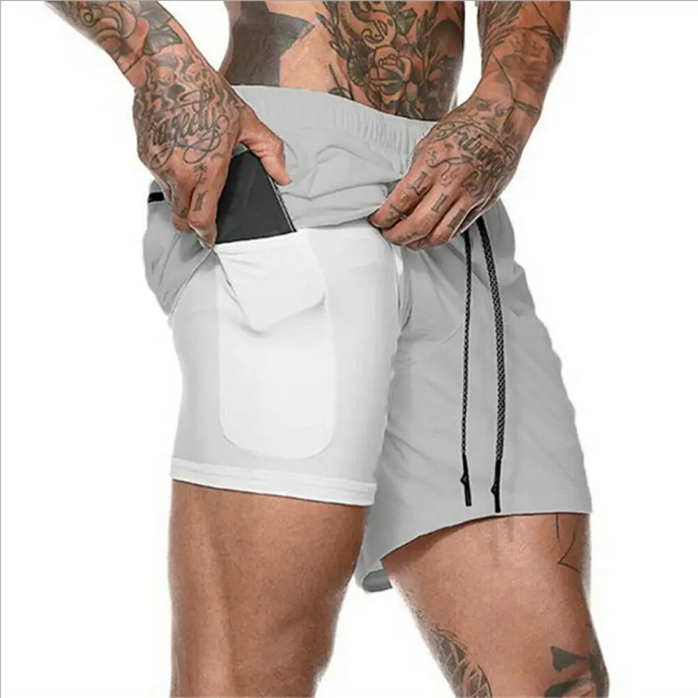 7 Colors Mens Breathable Shorts Gym Sports Running Short Pants Quick Drying Workout Bodybuilding Gym Running Tight Shorts
