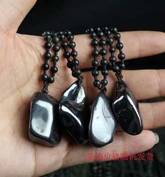 

Anju Jewelry Black and Bright Meteorite Pendant Necklace with Rope