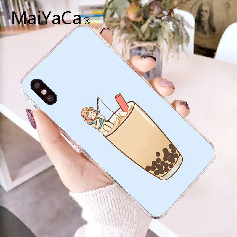 Funny Cute Cartoon food pearl milk tea pudding strawberry
