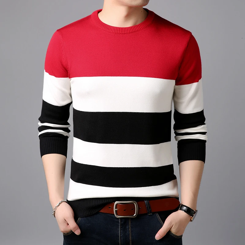 Новая мода Trui Gentle men Trui Dressed Облегающие джемперы вязанный шерстяной Восстановленный корейский стиль повседневная мужская одежда - Цвет: A6 orange red
