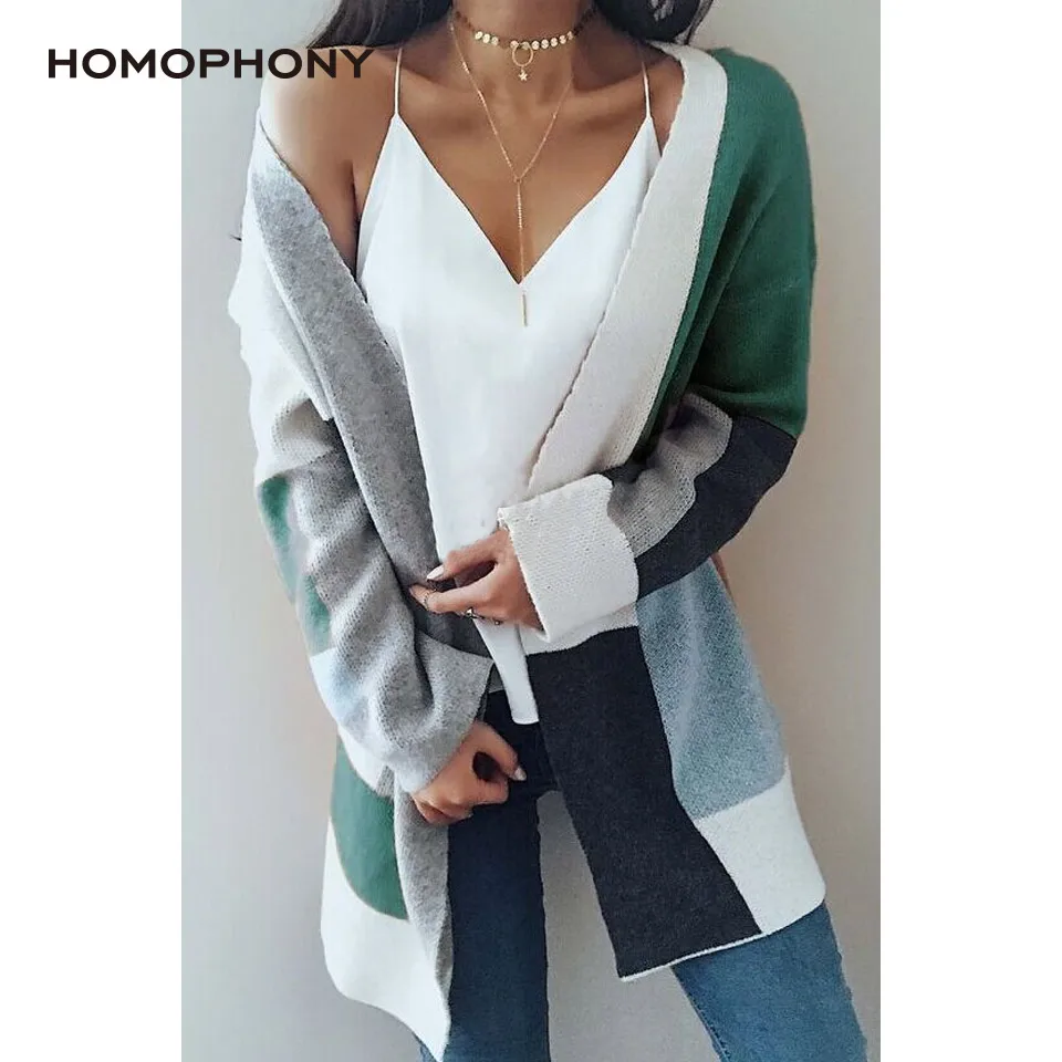 Женский свободный кардиган HOMOPHONY трикотажный с длинным рукавом верхняя одежда