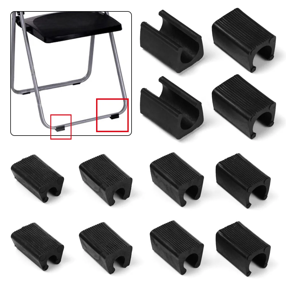 10Pcs U Shaped Non-slip Chair Leg Pad Anti-front Tilt Glides Tubing Cap Bumper Damper Stool Chair Leg Floor Protector Pipe Clamp