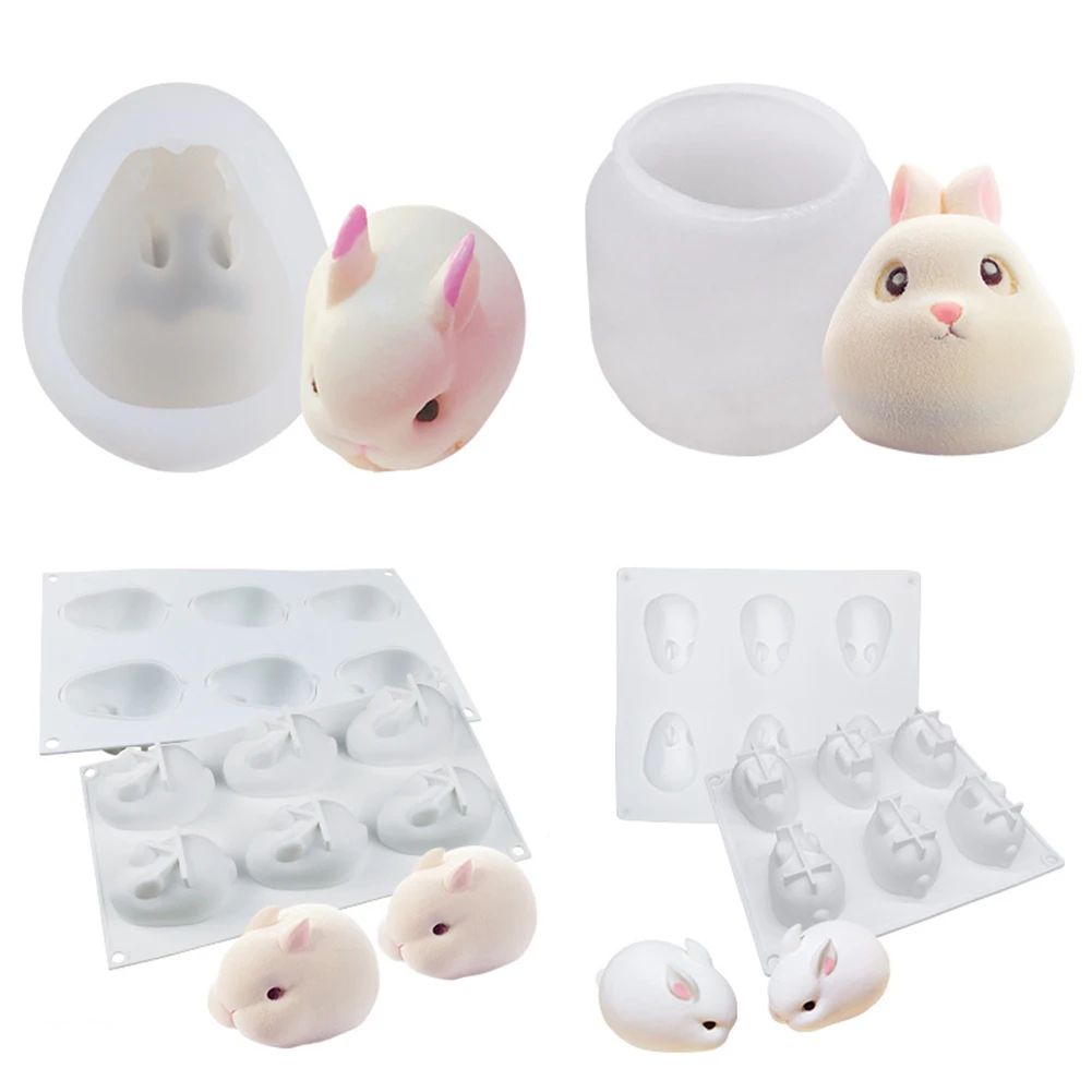 Кухонные принадлежности, Глиняная свеча, домашняя помадка, кондитерские изделия, сделай сам, вечерние формы для выпечки шоколада, 3D форма кролика, форма для торта, Гибкая силиконовая форма