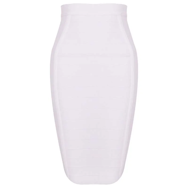 Spring Summer Sexy Pencil Bodycon Skirt Striped Knee-Length Bandage Hip Wear To Work Slim Elastic Fitness Skirts for Ladies