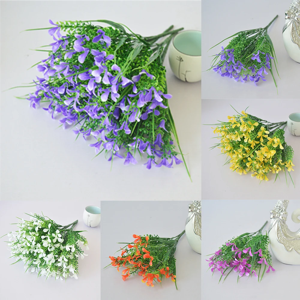 

5 Forks Plastic Fake Flower Small Artificial Flower Wedding Home Christmas Decor Party Office Flower