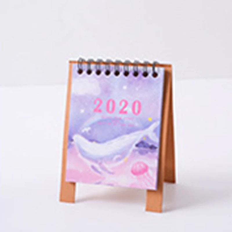 Coloffice небольшой настольный календарь креативный простой небольшой свежий Настольный Декор настольный мини-календарь для офисного стола 1 шт - Цвет: Dream whale