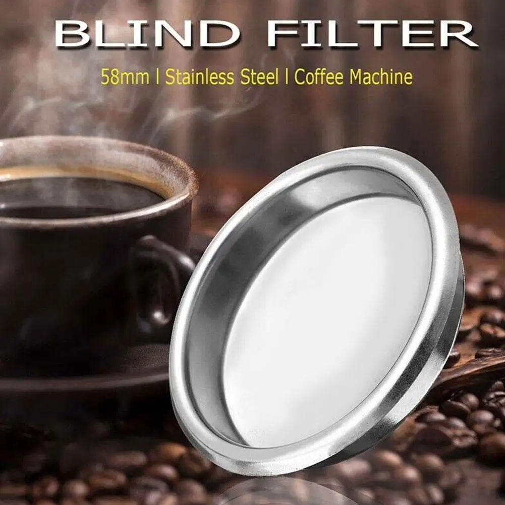 

58mm Semi-automatic Coffee Machine Cleaning Blind Net Stainless Steel Blind Coffee Machine Accessories