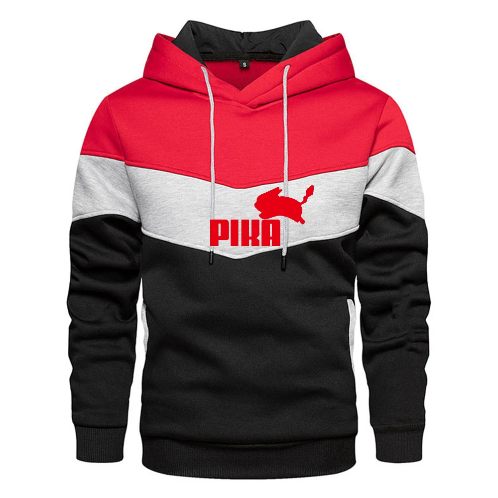 New Lovely Pokemon hoodie Anime Pika Men Hoodies Loose Couple Sweatshirt High Quality Patchwork Print Fall/Winter Sweatshirt