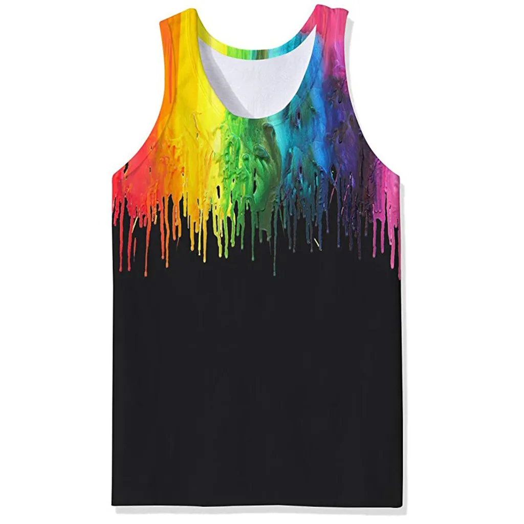 

JAYCOSIN Men's Vest 3D printed Man Fashion Comfort Blouse Sleeveless Male New Style casual Cotton sports summer top daily o-neck