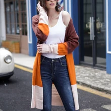 Модные кардиганы, вязаные свитера для женщин, Осенний тонкий вязаный кардиган, свитер, хлопковая длинная верхняя одежда, пальто для женщин размера плюс 2XL