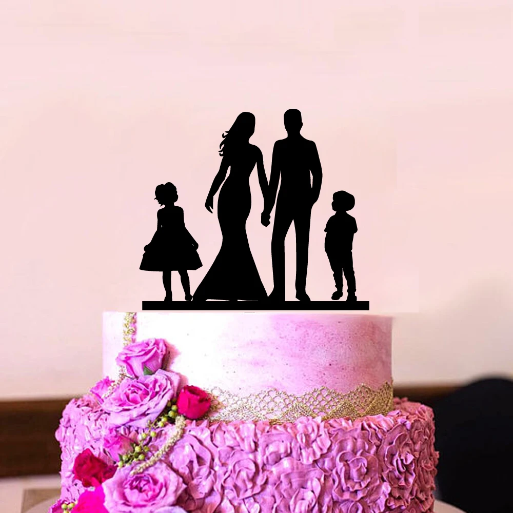 Family Style Cake Topper Wedding Party Family Party Anniversary Bridal Shower Decorations Kids Gift cake decor Rustic Wedding (17)
