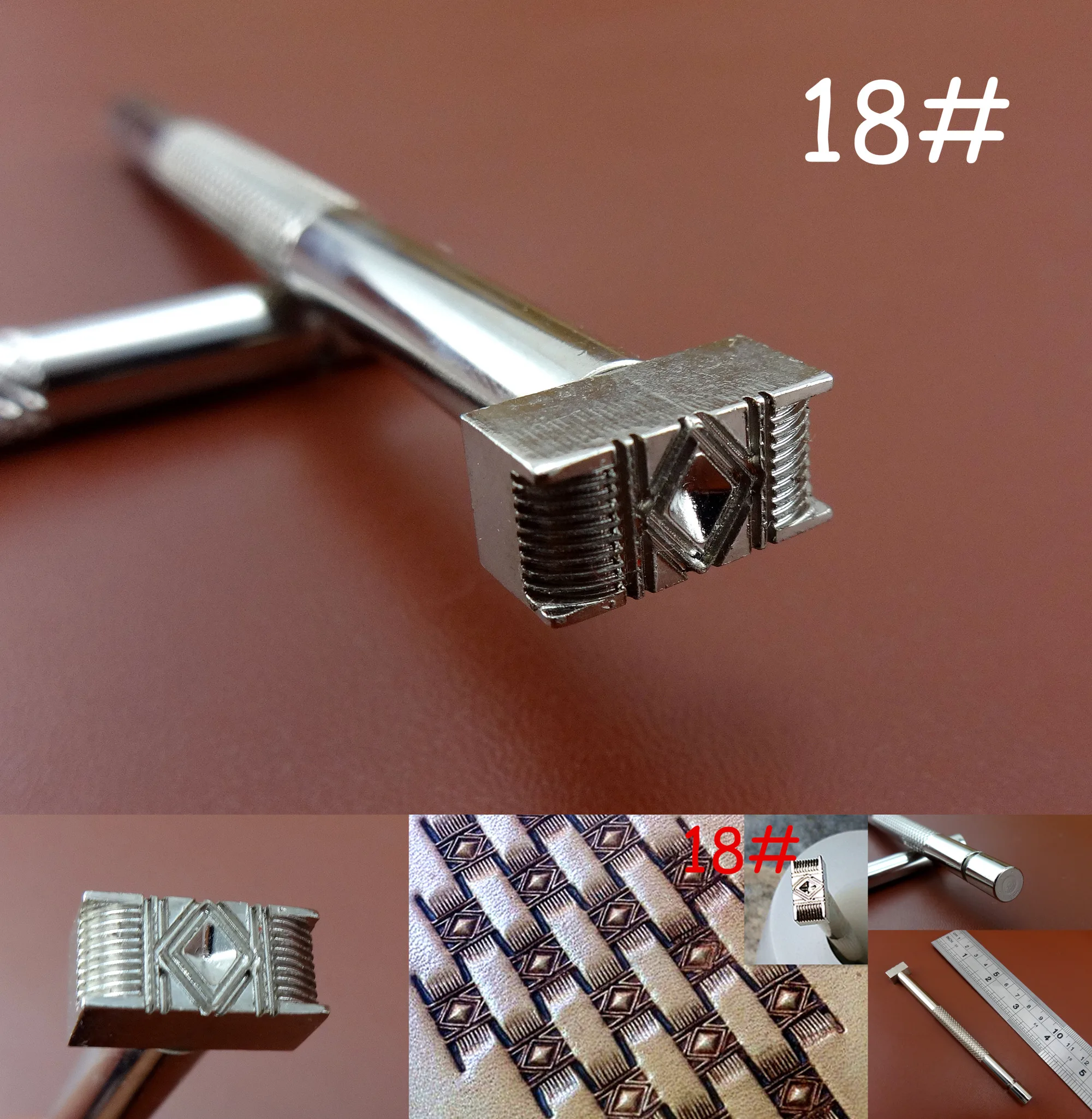 1pc 18 Steel Leather Craft Steel Carving Stamping Punch Stamper Tool