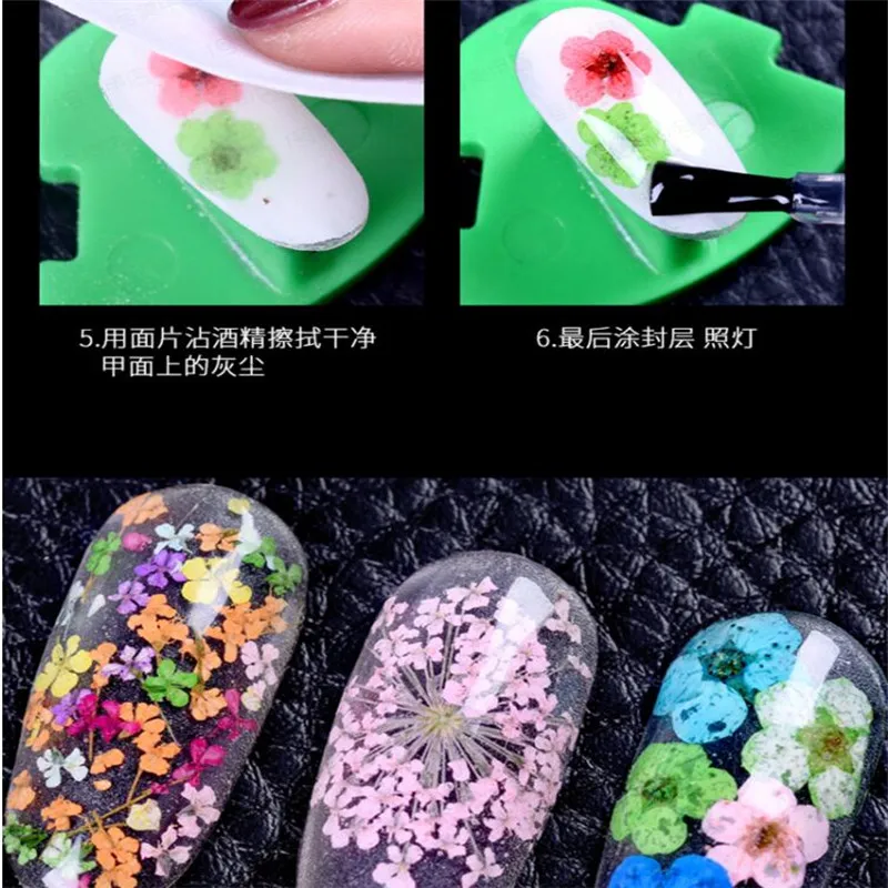 Набор сушеных цветов 300 цветов для дизайна ногтей Смешанная форма с бутылкой 3D сухие цветы для ногтей японский УФ гель для ногтей Маникюрные советы очаровательные ZCFD