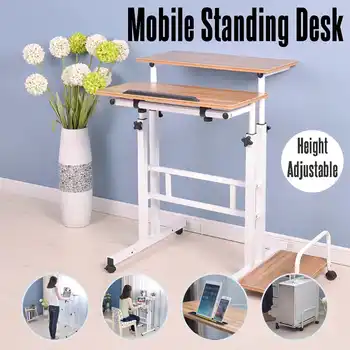 

Modern Sit Stand Computer Desk With Keyboard Tray Height Adjustable Simple Standing Laptop Desk Notebook Monitor Holder Stand