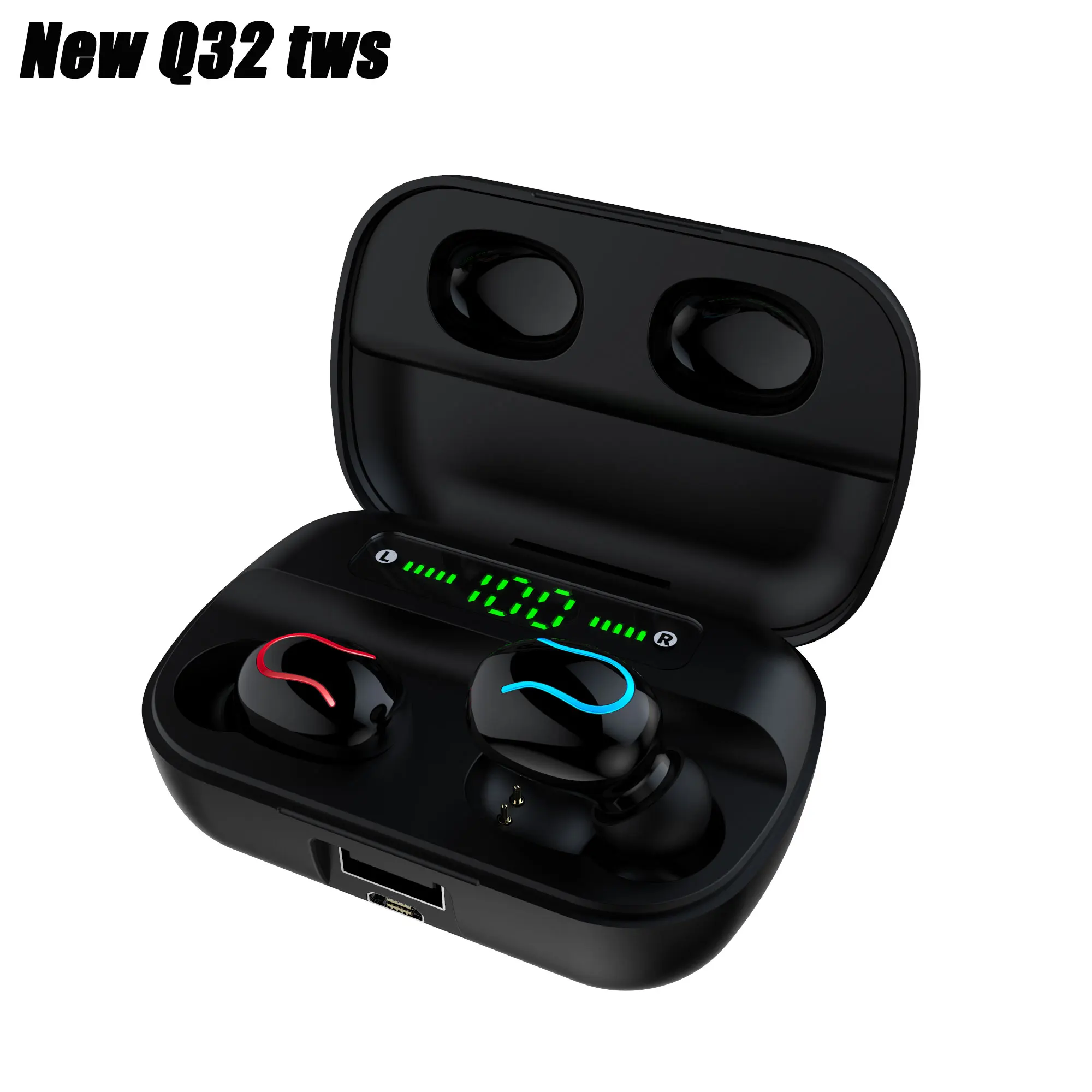 

New Q32 F9 tws Wireless Bluetooth Earphone Headphone 8D Stereo Led Display 2000mAh Sport Handsfree Earbud Earpieces With Mic