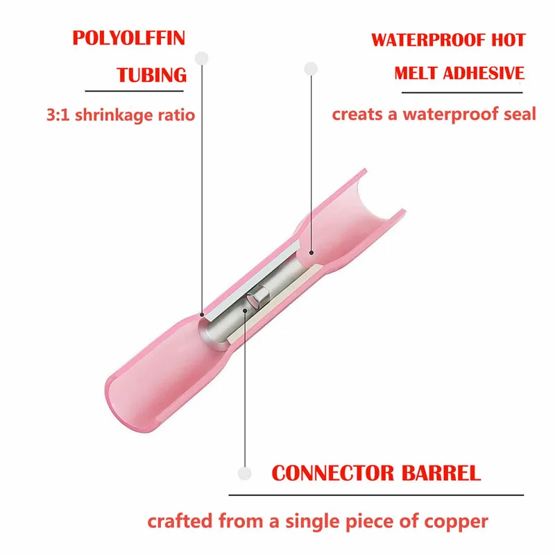 215 шт. Красный Синий Желтый AWG Термоусадочные обжимные стыковые электрические соединители проводов комплект водонепроницаемых электрических соединителей