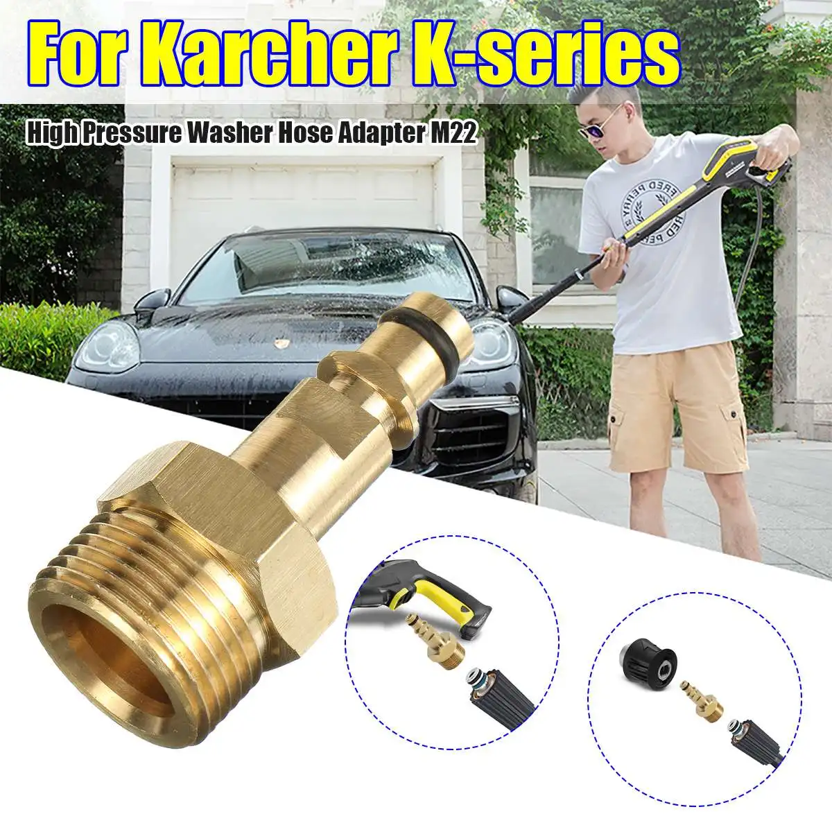 Adaptador para manguera de lavadora a presión para Karcher Easy Lock a M22