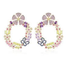 Очень нежный красивый, красочный, Цветочный, серьги-гвоздики с кубическим цирконием, высокое качество, ювелирный бренд