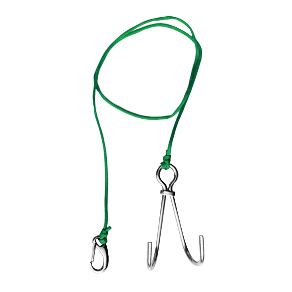 Current Scuba Diving Double Dual 316 Stainless Steel Reef Hook with 47' Line for Underwater Photographers Scuba Diving 