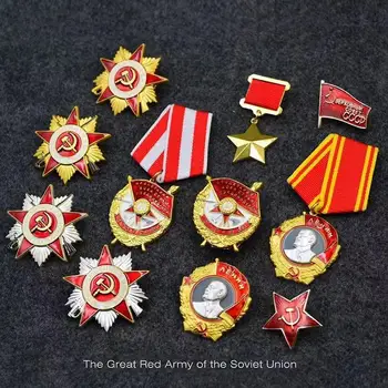 

11pcs/set High quality Russia CCCP Medals Red Stars USSR Labour Honor order of Lenin Badges with collection box for each item