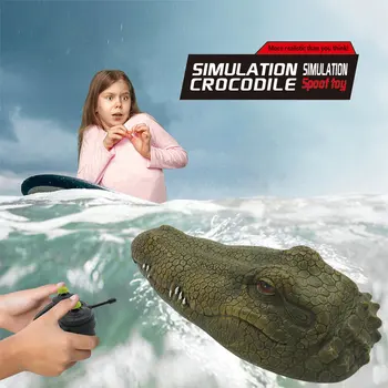

Flytec RC Boat 2.4G 15Km/h Simulation Crocodile Head Spoof Racing Boat Electric Waterproof Remote Control Crocodile Toy Gifts