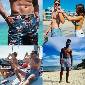 

Hot Men Boardshorts Surf Beach quick-drying Shorts Pants SwimWear Sports Trunks New Men shorts Thin Floral Hawaii style Shorts