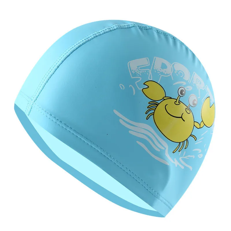 Водонепроницаемые шапочки для купания Дети ПУ ткань защита ушей плавающий колпачок эластичные длинные волосы Спорт бассейн шляпа свободный размер для детей
