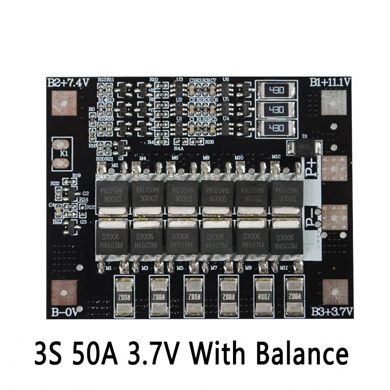 BMS 2S 3S 4S 15A 20A 40A 50A 3,7 в 18650 литий-ионный аккумулятор Защита печатной платы модуль Pcb зарядное устройство Lipo Bms балансир