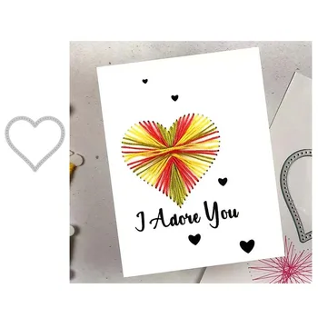 

Heart-shaped Metal Cutting Dies Scrapbooking background craft Card Making Embossing Rectangular Pattern new