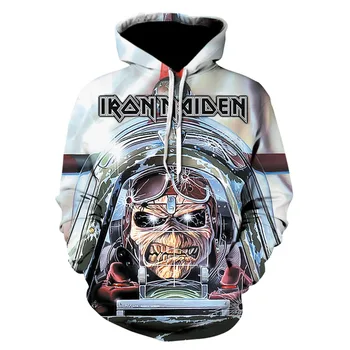 

New men's spring and fall hot-selling skull series long-sleeved printed hoodie 2020 men's and women's thin coats