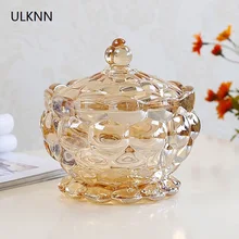 ULKNN Бессвинцовая Хрустальная стеклянная зерно сахарница высокое качество конфетные банки контейнер для хранения закуски креативная мода домашний декор