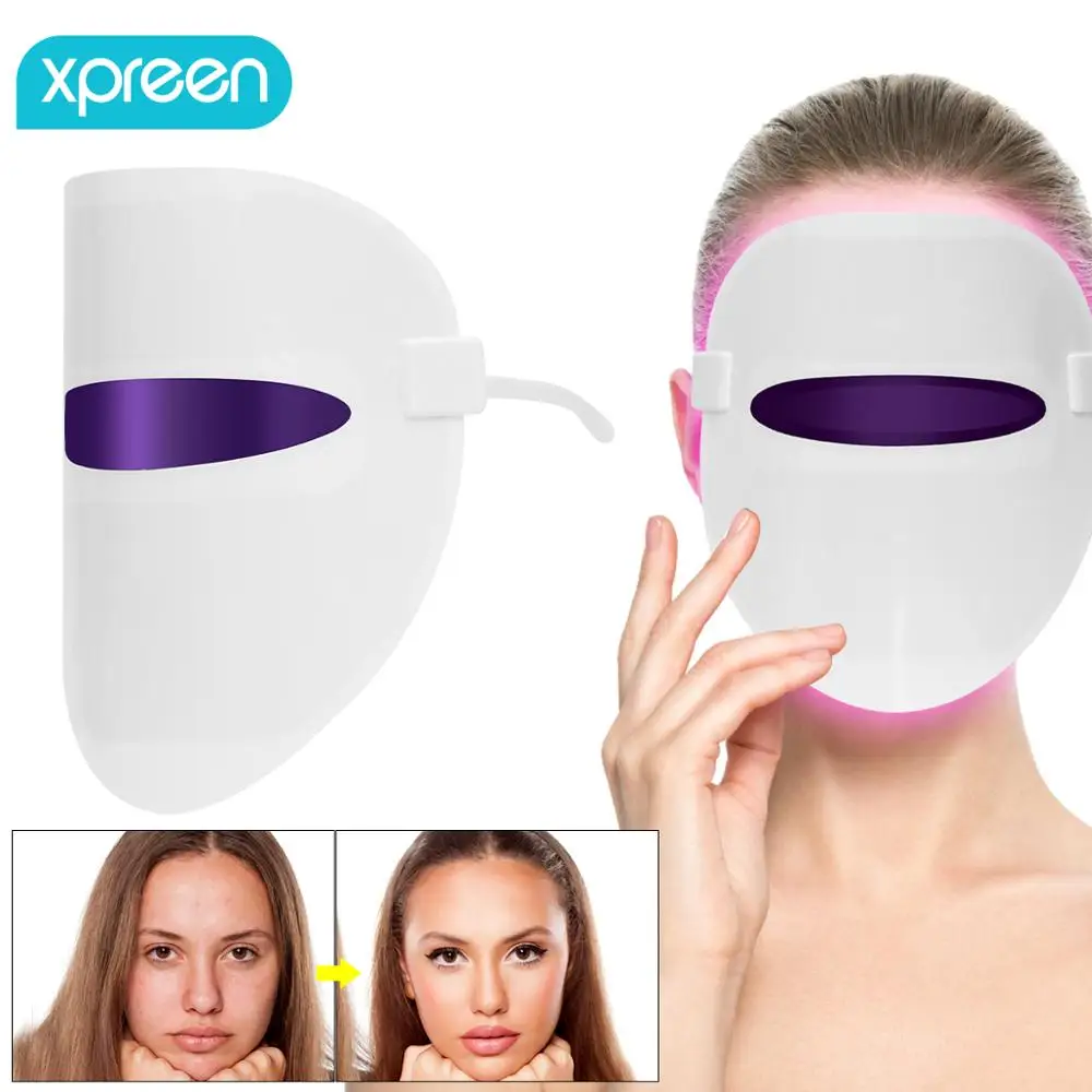  LED Facial Mask LED mask Light Therapy 4 Color Skin Care Rejuvenation Anti Wrinkle Acne Removal Fac - 4000200860766