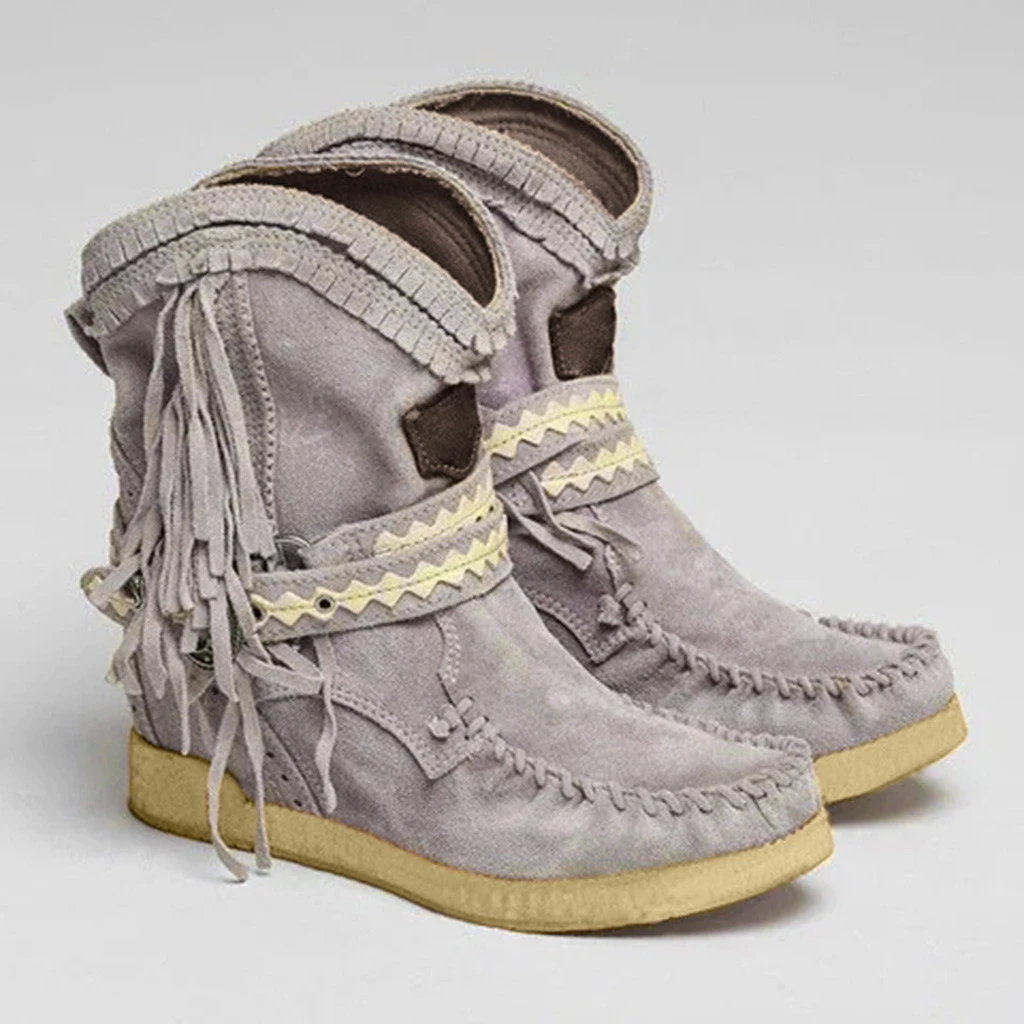 flat tassel boots