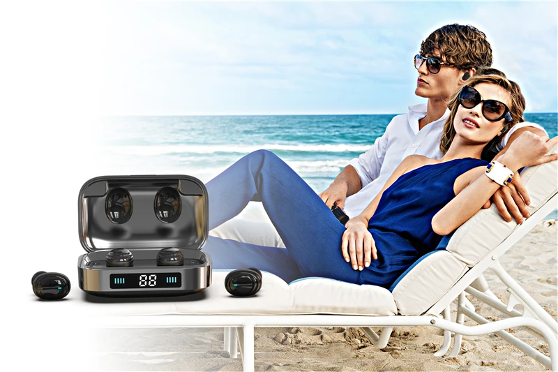 Bluetooth H01 светодиодный Bluetooth наушники 3D стерео гарнитура 5,0 Беспроводная спортивная водонепроницаемая bluetooth гарнитура с микрофоном